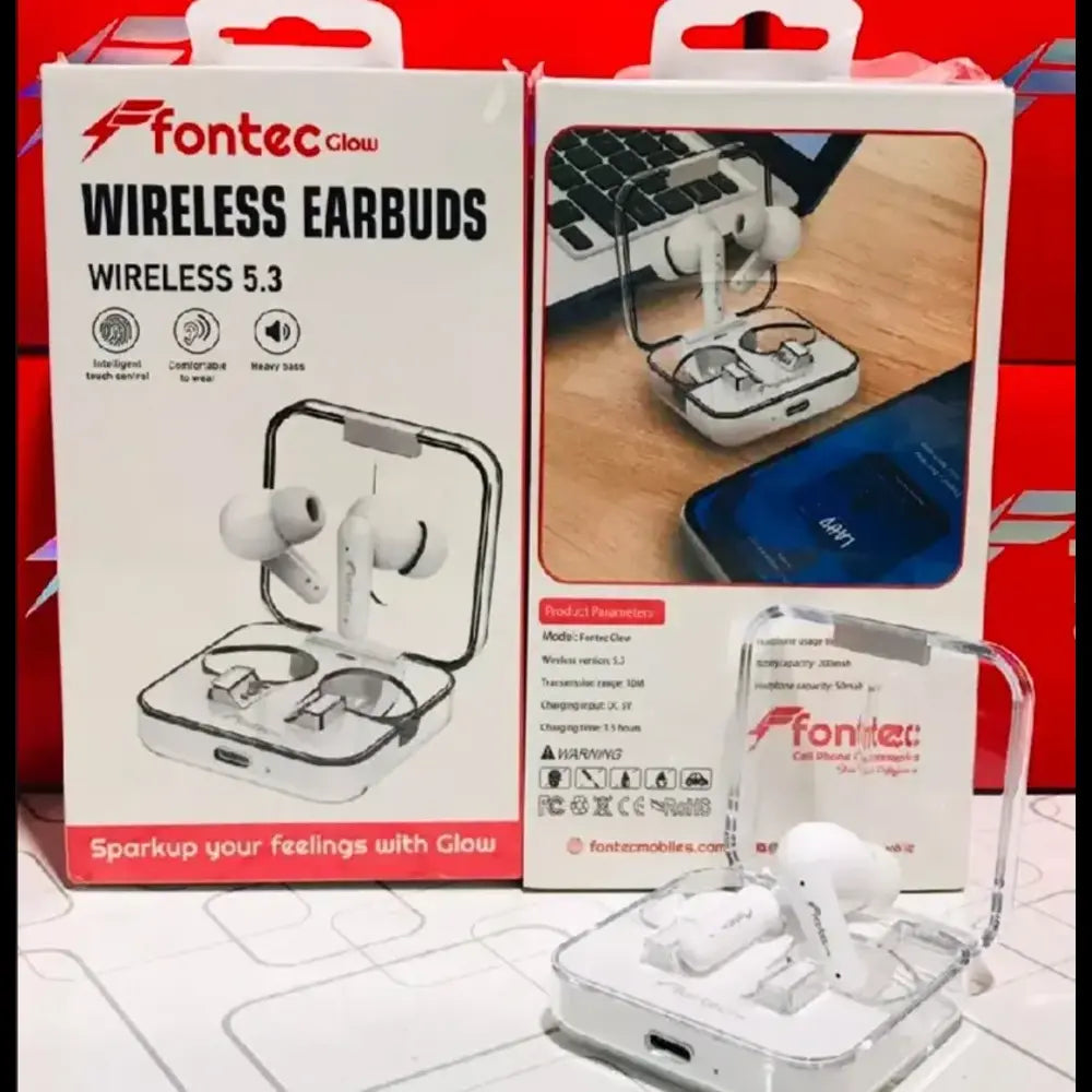 Fontec Glow True Wireless Earbuds | Bluetooth 5.3 Headphones with ENC Noise Cancellation, Gaming Mode 50ms Low Latency, Touch Control, IPX4 Waterproof | USB-C Fast Charging Case, 7H Playtime & LED Indicator