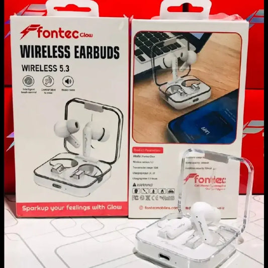 Fontec Glow True Wireless Earbuds | Bluetooth 5.3 Headphones with ENC Noise Cancellation, Gaming Mode 50ms Low Latency, Touch Control, IPX4 Waterproof | USB-C Fast Charging Case, 7H Playtime & LED Indicator