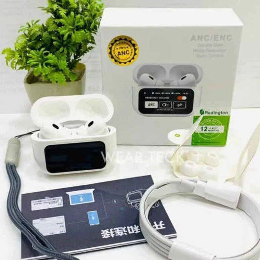 Smart Touchscreen Bluetooth Earbuds with LCD Display 360° Surround Sound 11mm Driver Noise Optimization Premium Audio Quality